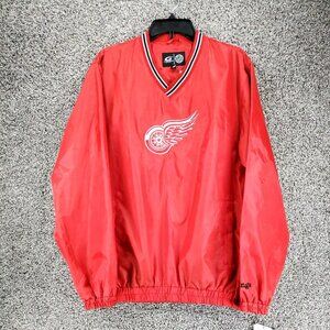 Detroit Red Wings Red Carl Banks G-III Sports V-Neck Pullover Jacket New